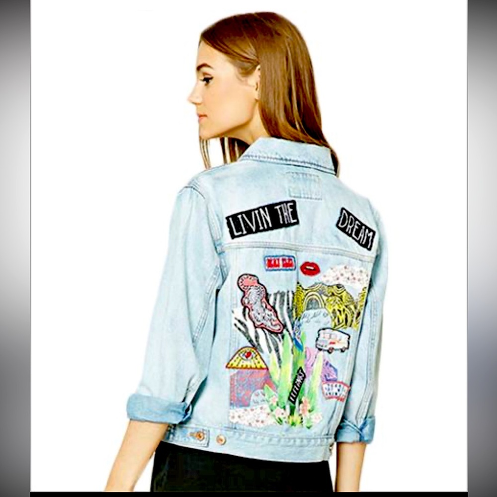 Forever 21 Los Angeles Japleen Feels Like A Rockstar Denim Blue Jean Jacket